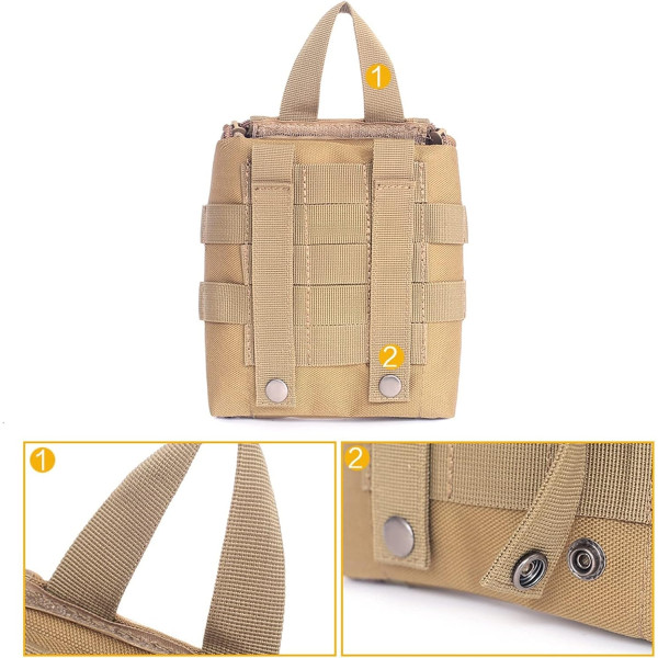 Підсумок IFAK Rip-Away (PRO Series), колір Coyote (койот, пісочний/тан), 20x15x5 см, з Кордури 1000D, кріплення MOLLE, PRO-Aptechka